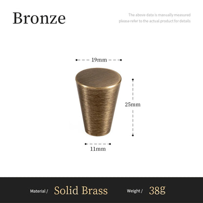 Antieke Messing T-Bar Greep & Conische Knop – Minimalistische Kastgreep