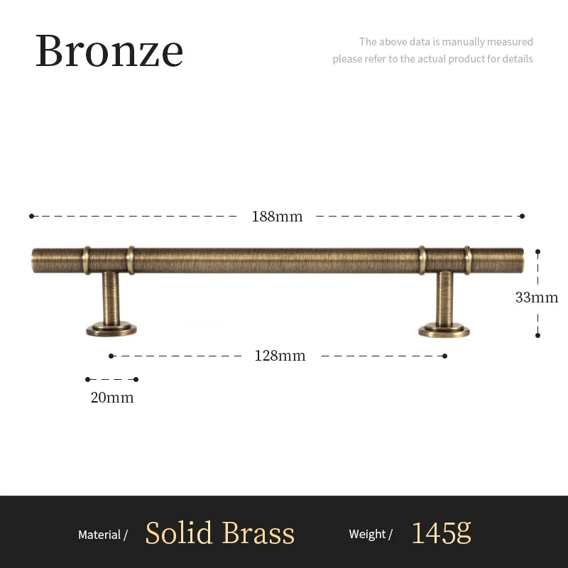 Antieke Messing T-Bar Greep & Conische Knop – Minimalistische Kastgreep