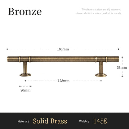 Antieke Messing T-Bar Greep & Conische Knop – Minimalistische Kastgreep