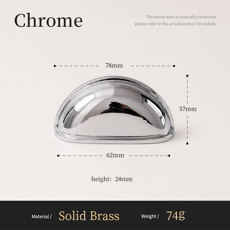 Luxe kastgrepen chrome - industrieel messing
