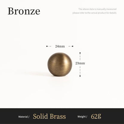 Antieke Messing Ronde Kastknop – Vintage Bronzen Greep voor Keuken & Meubels