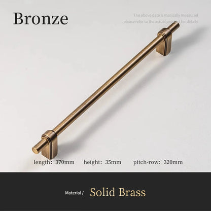 Bronzen massief messing meubelgreep 370mm voor moderne en klassieke interieurs, Aurel hardware