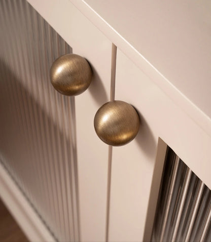 Antieke Messing Ronde Kastknop – Vintage Bronzen Greep voor Keuken & Meubels