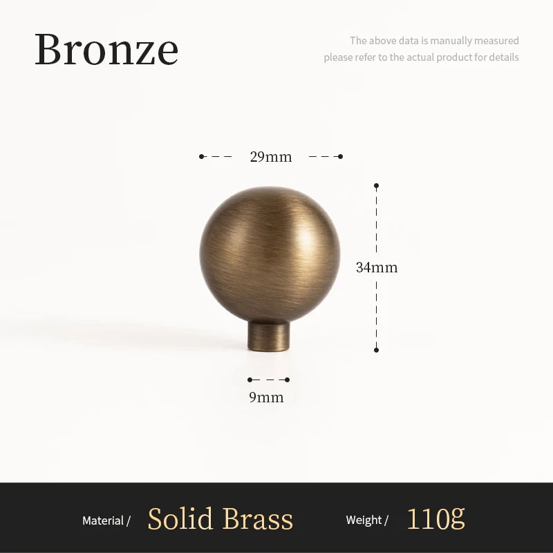 Antieke Messing Ronde Kastknop – Vintage Bronzen Greep voor Keuken & Meubels