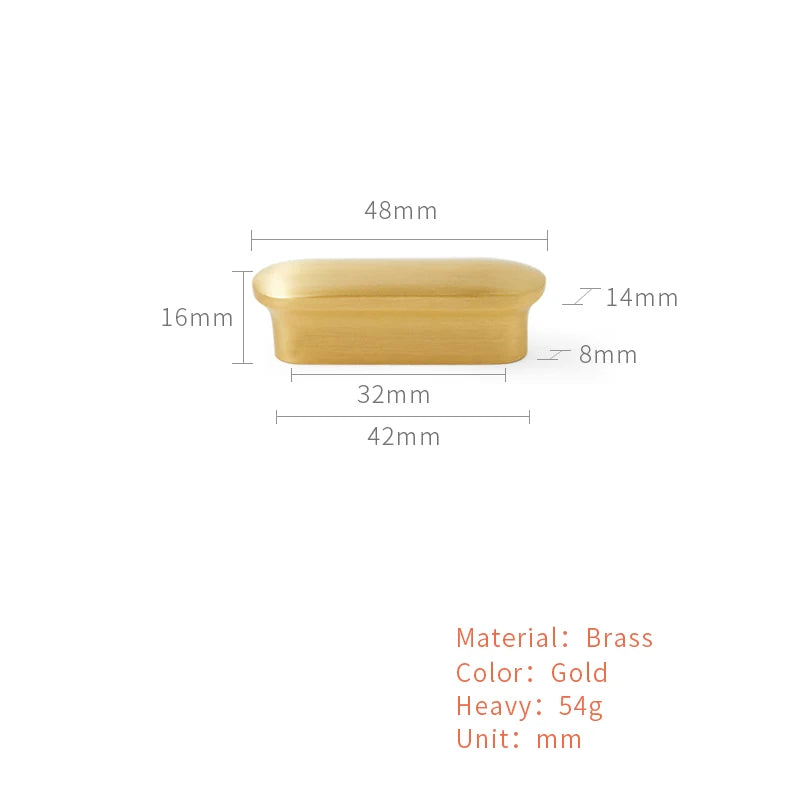 Gouden Massief Messing Greep – Keukenkast & Ladehardware