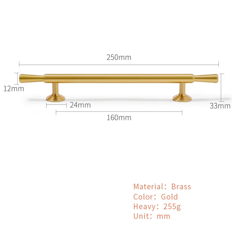 Ovale kastknoppen bronskleur messing - luxe stijl