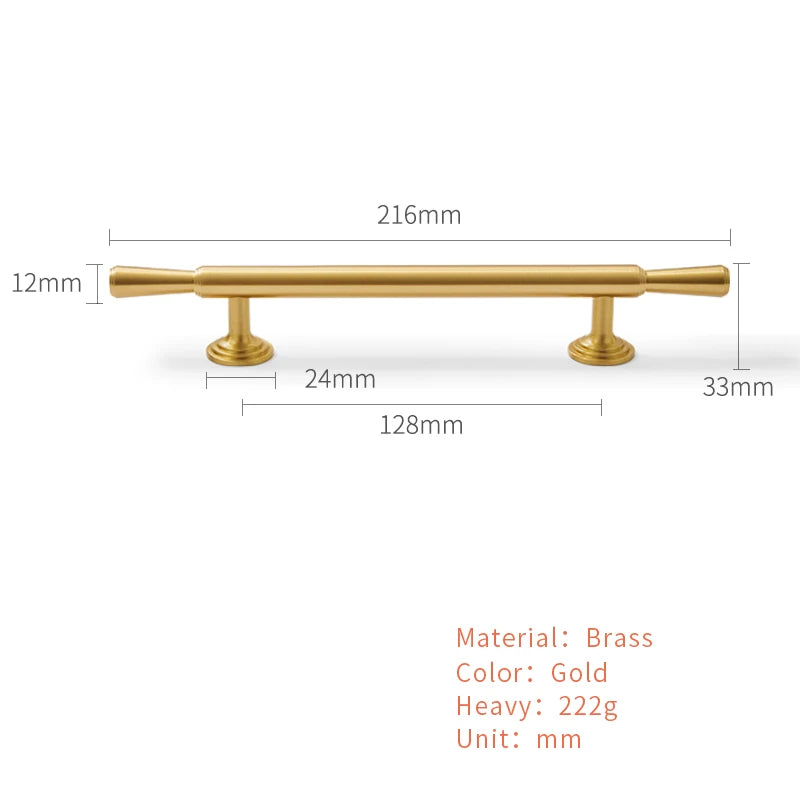 Ovale kastknoppen bronskleur messing - luxe stijl