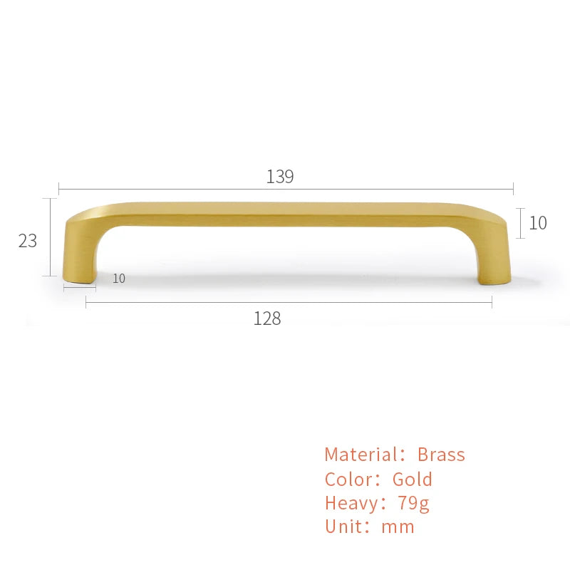 Massieve messing meubelgrepen brons - retro stijl