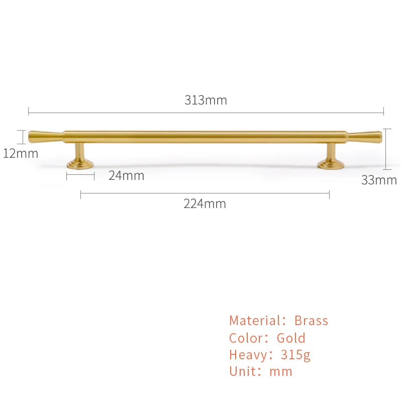 Ovale kastknoppen bronskleur messing - luxe stijl