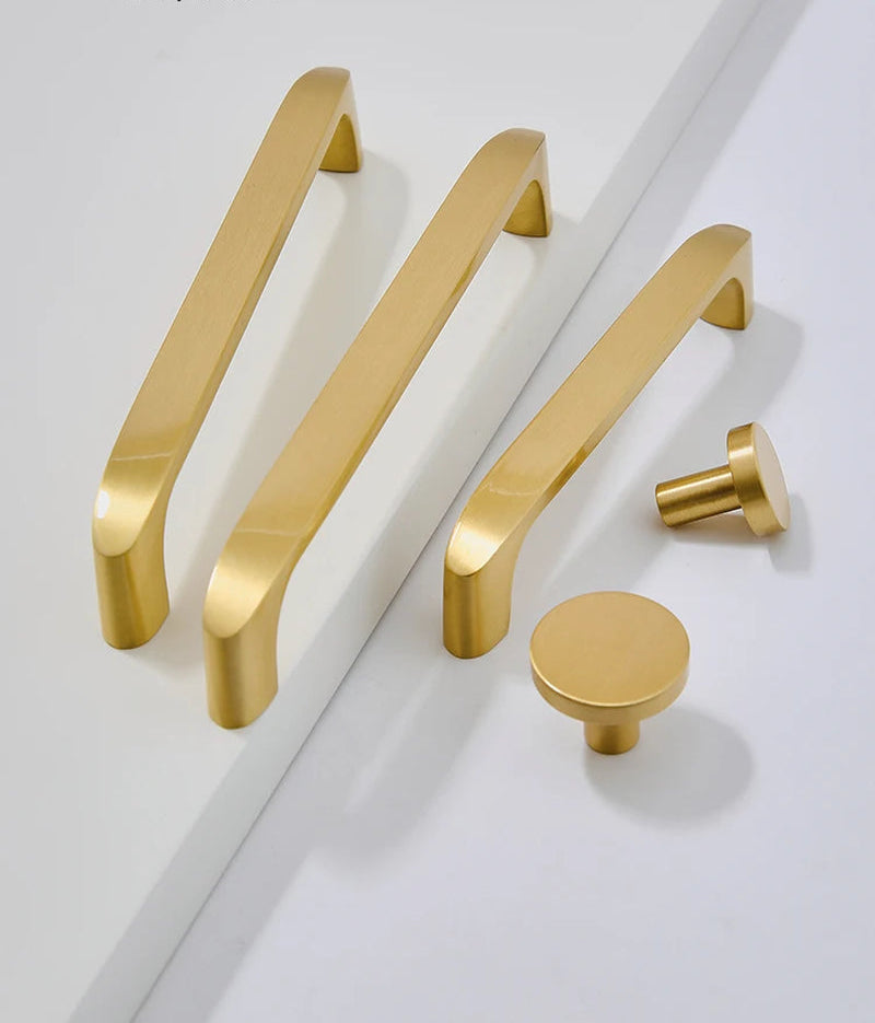 Massieve messing meubelgrepen brons - retro stijl
