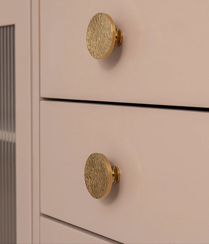 Massief Messing Ronde Goudkleurige Kastgreep – Luxe Keukenkast & Meubelreep