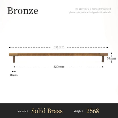 Massief Messing Cross Knurled T-Bar Greep – Bronze Meubel & Keukenkast