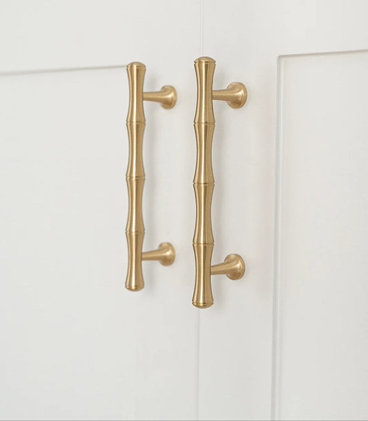Massief Messing Geborstelde Bamboe Greep – Keuken & Kastlade Hardware
