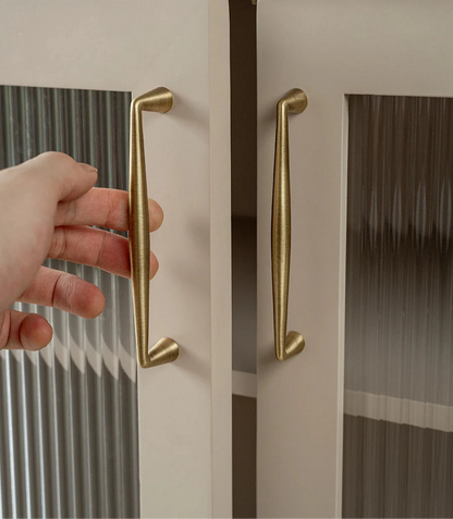 Massief Antieke Messing Kastgreep – Lange Deurgreep voor Keuken, Dressoir en Meubels