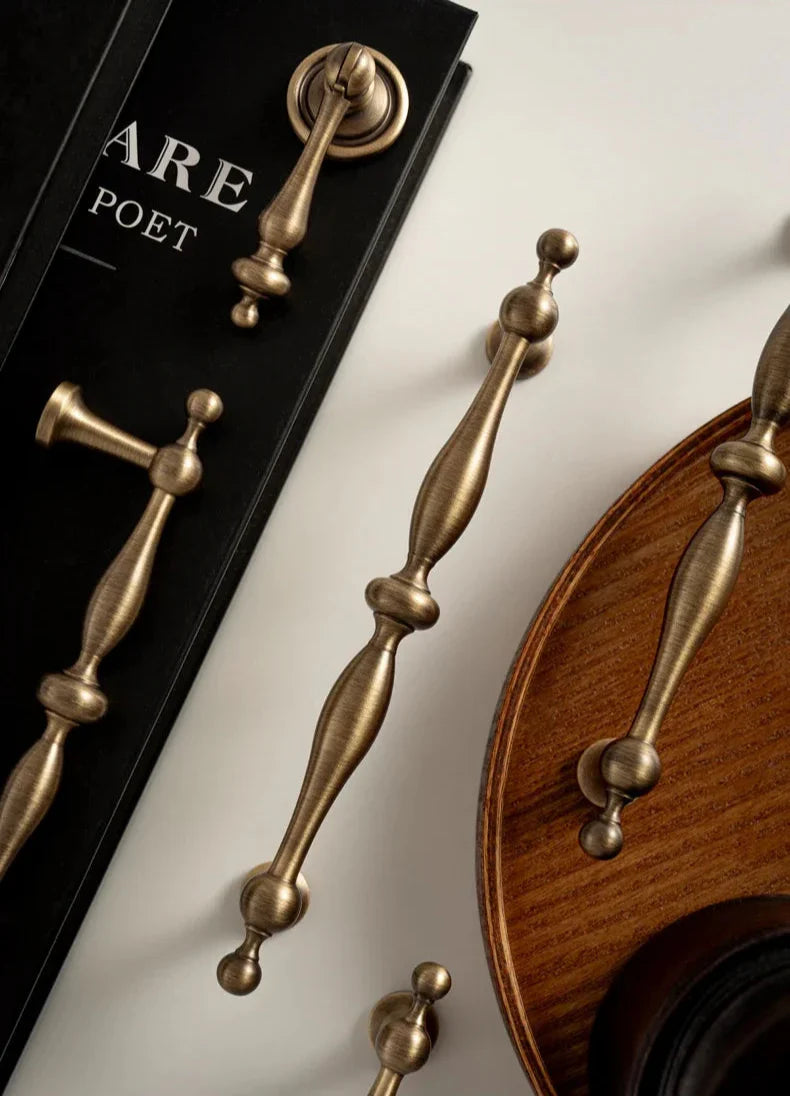 Deurknoppen antiek messing - retro design