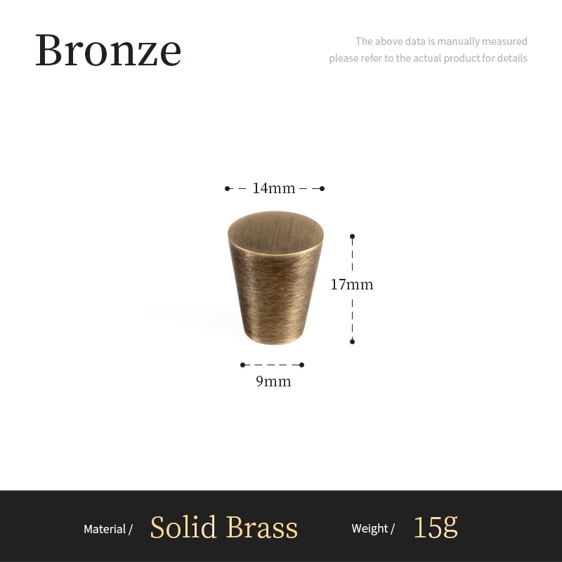 Antieke Messing T-Bar Greep & Conische Knop – Minimalistische Kastgreep