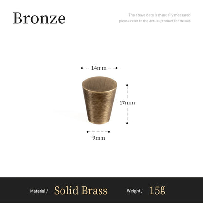 Antieke Messing T-Bar Greep & Conische Knop – Minimalistische Kastgreep