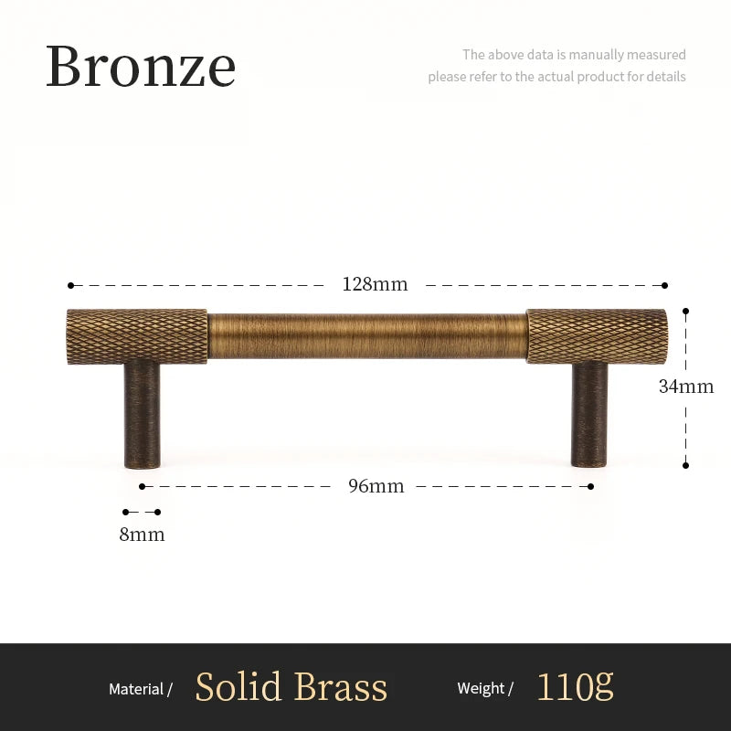 Massief Messing Cross Knurled T-Bar Greep – Bronze Meubel & Keukenkast