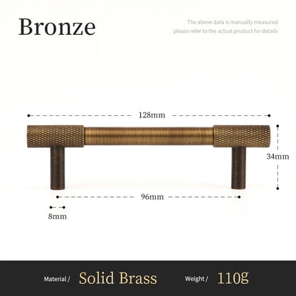 Massief Messing Cross Knurled T-Bar Greep – Bronze Meubel & Keukenkast