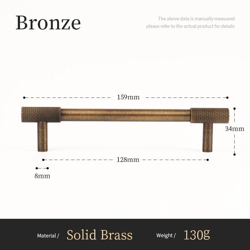 Massief Messing Cross Knurled T-Bar Greep – Bronze Meubel & Keukenkast