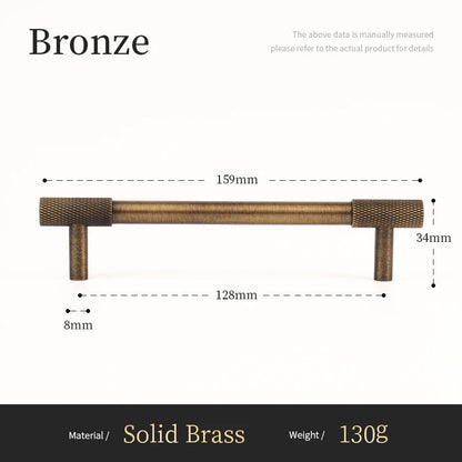 Massief Messing Cross Knurled T-Bar Greep – Bronze Meubel & Keukenkast