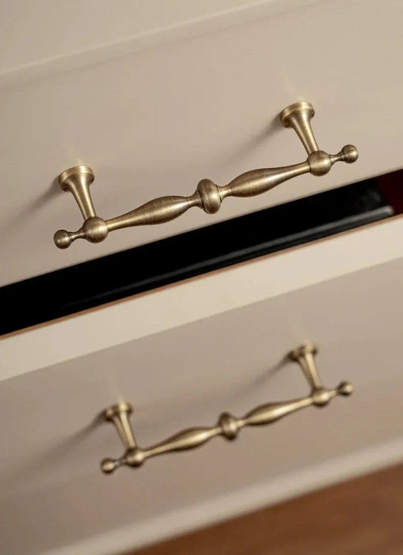 Deurknoppen antiek messing - retro design