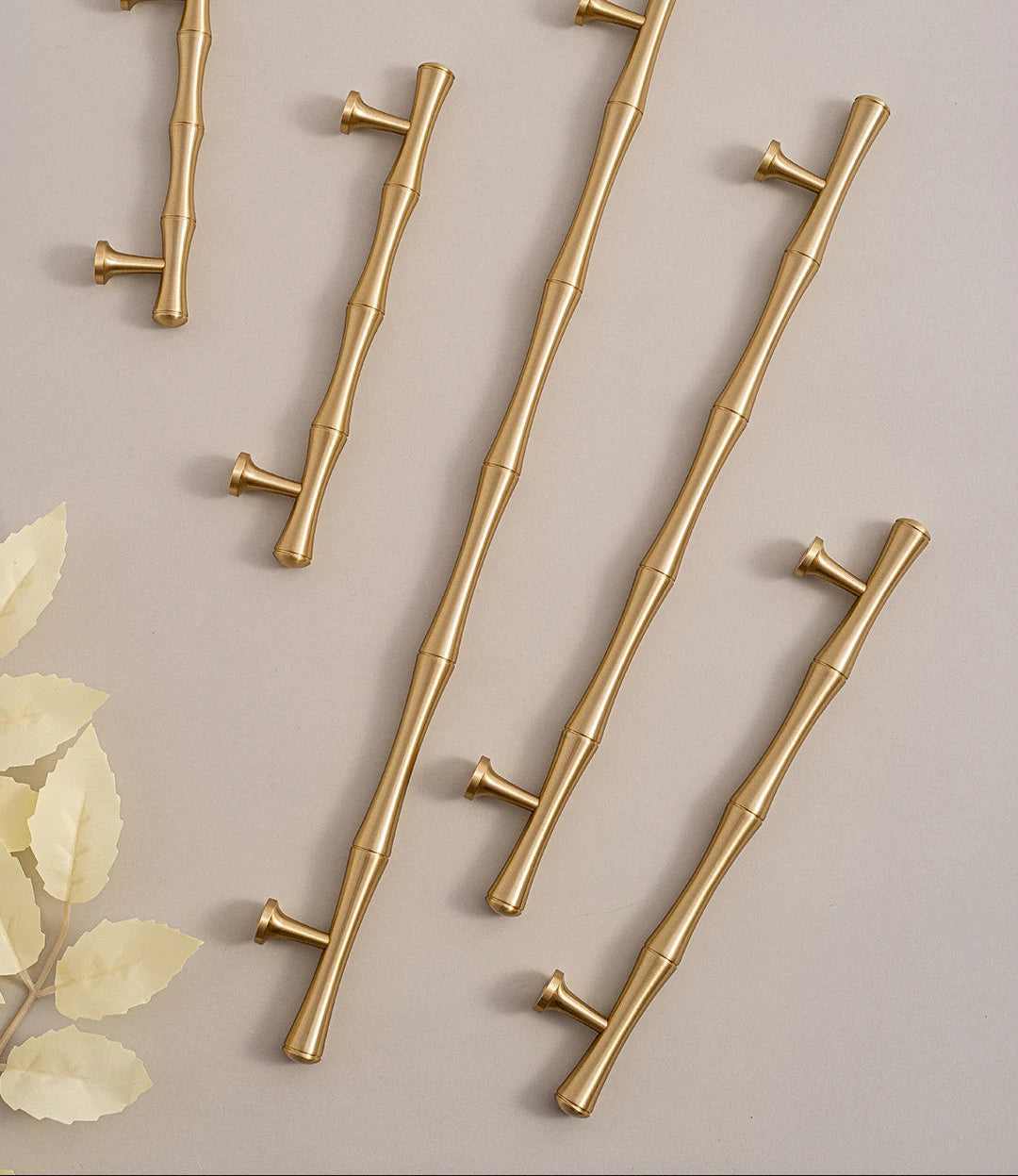 Massief Messing Geborstelde Bamboe Greep – Keuken & Kastlade Hardware