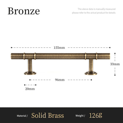 Antieke Messing T-Bar Greep & Conische Knop – Minimalistische Kastgreep