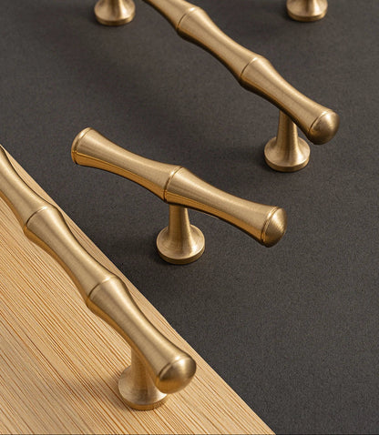 Massief Messing Geborstelde Bamboe Greep – Keuken & Kastlade Hardware