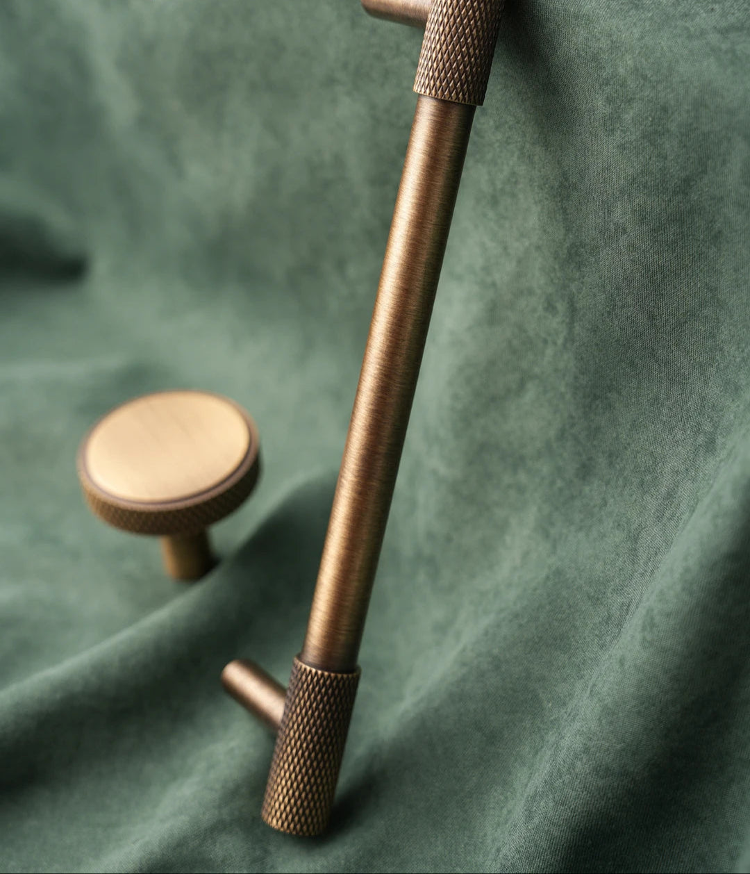 Massief Messing Cross Knurled T-Bar Greep – Bronze Meubel & Keukenkast