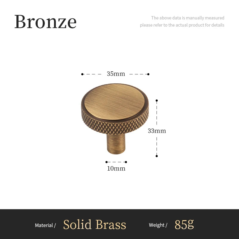 Massief Messing Cross Knurled T-Bar Greep – Bronze Meubel & Keukenkast