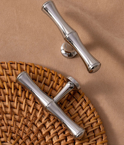 Massief Messing Chroom Zilveren Bamboe Greep – Keuken & Lade Handgreep