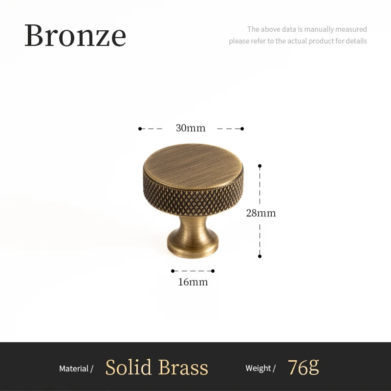 Massief Messing Cross Knurled T-Bar Greep – Bronze Meubel & Keukenkast