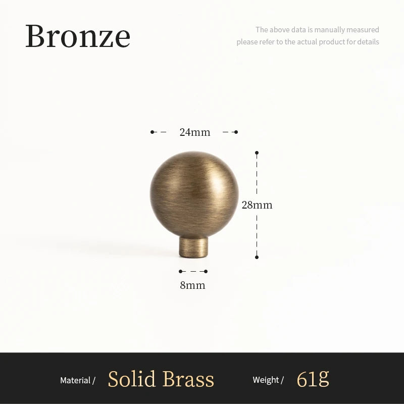 Antieke Messing Ronde Kastknop – Vintage Bronzen Greep voor Keuken & Meubels