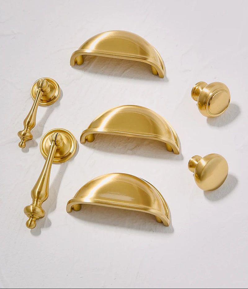 Gouden Shell Kastknop – Nordic Messing Meubelgreep voor Keuken & Kasten