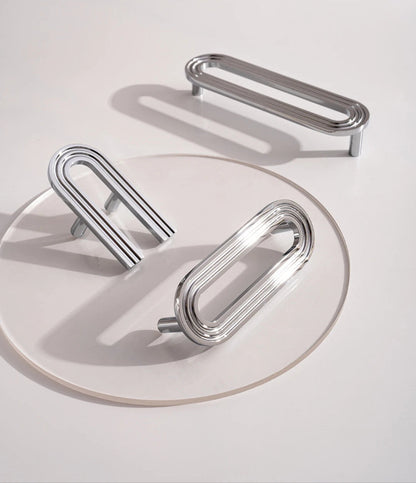 Massief Messing Chroom-Zilveren Greep – Luxe Kastlade & Keukenaccessoire