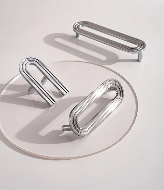 Massief Messing Chroom-Zilveren Greep – Luxe Kastlade & Keukenaccessoire